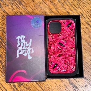 BRAND NEW TechyPop Hot Pink Eyeball Phone Case ~ iPhone 15 Size